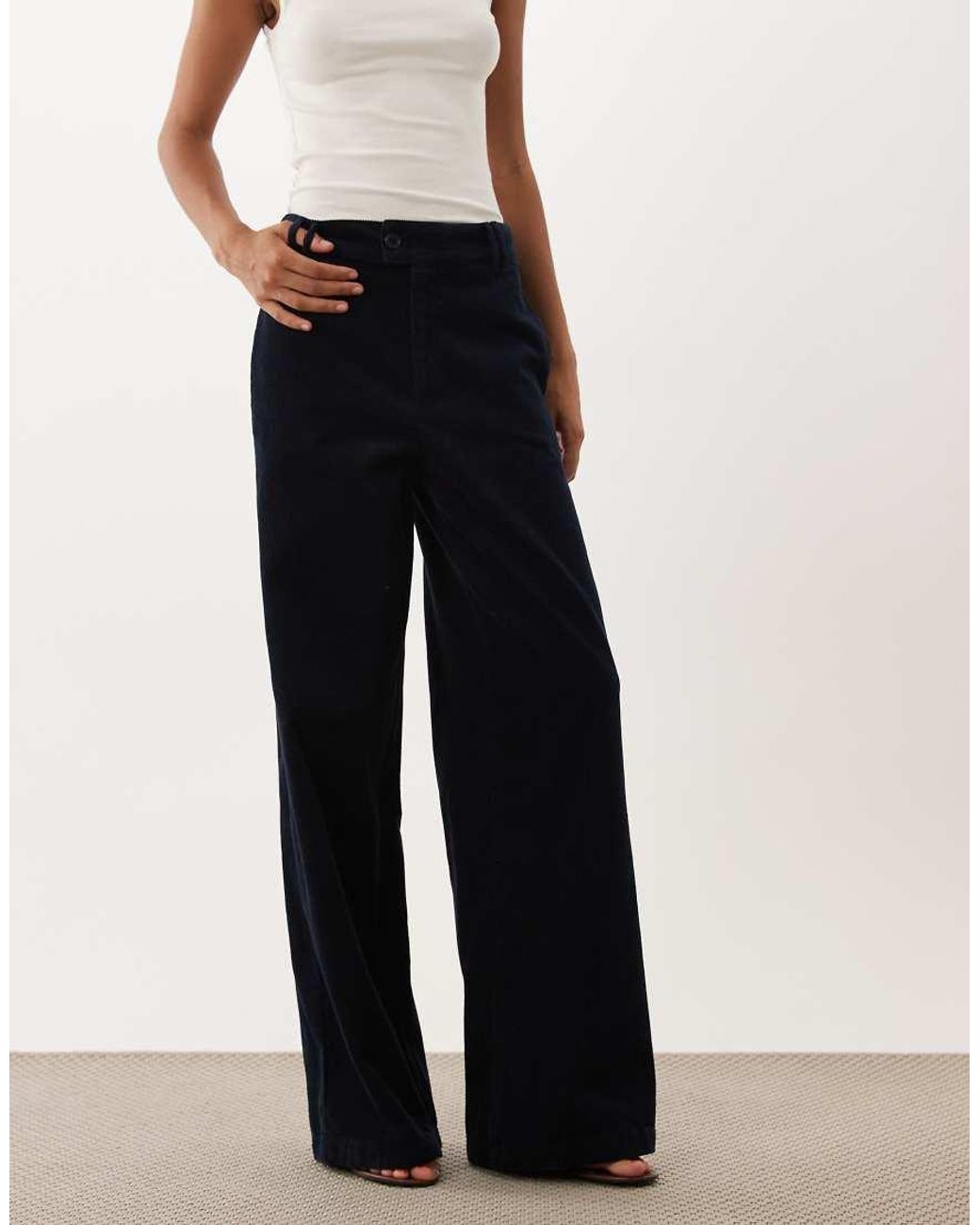 Asos Design Tall Pantalones De Pernera Recta En Pana ASOS de color Black