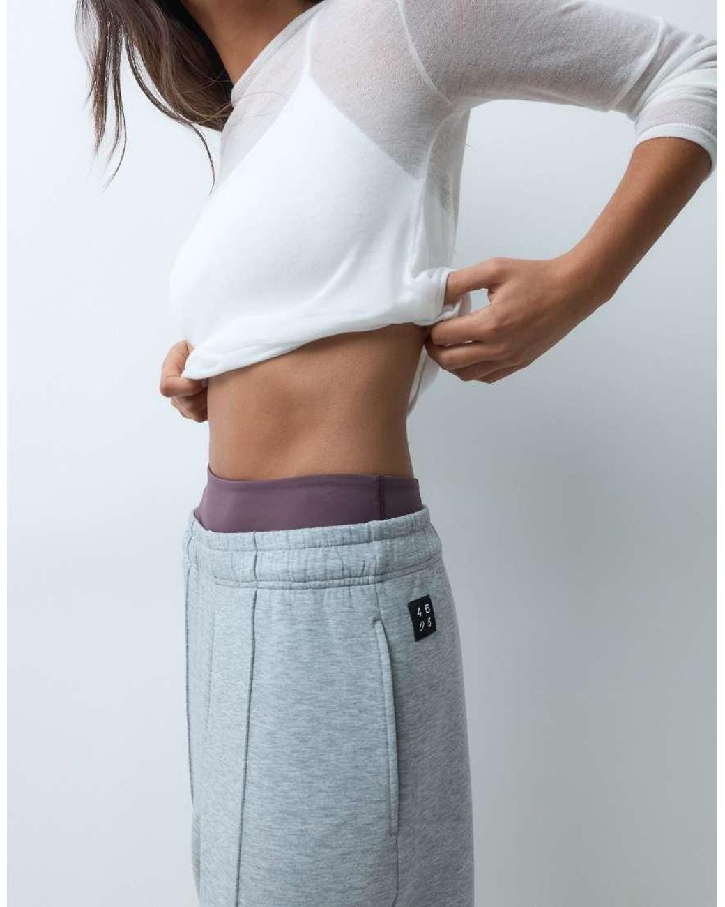 4505 Blue Performance Wide Leg Sweatpants With Pintuck Detail