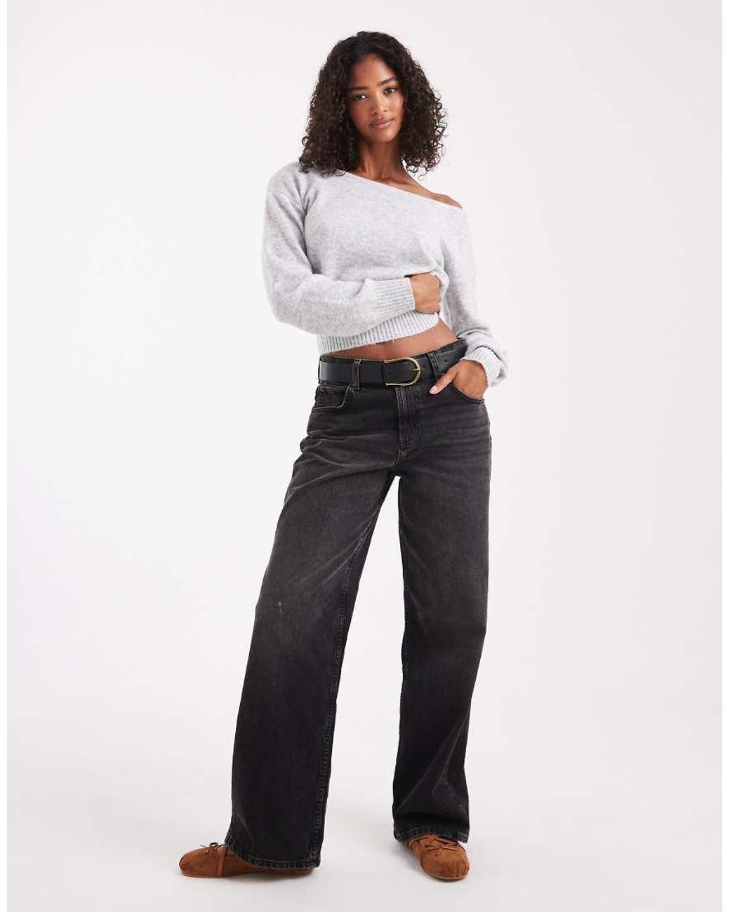 Cotton On Gray Luxe Off Shoulder Knit