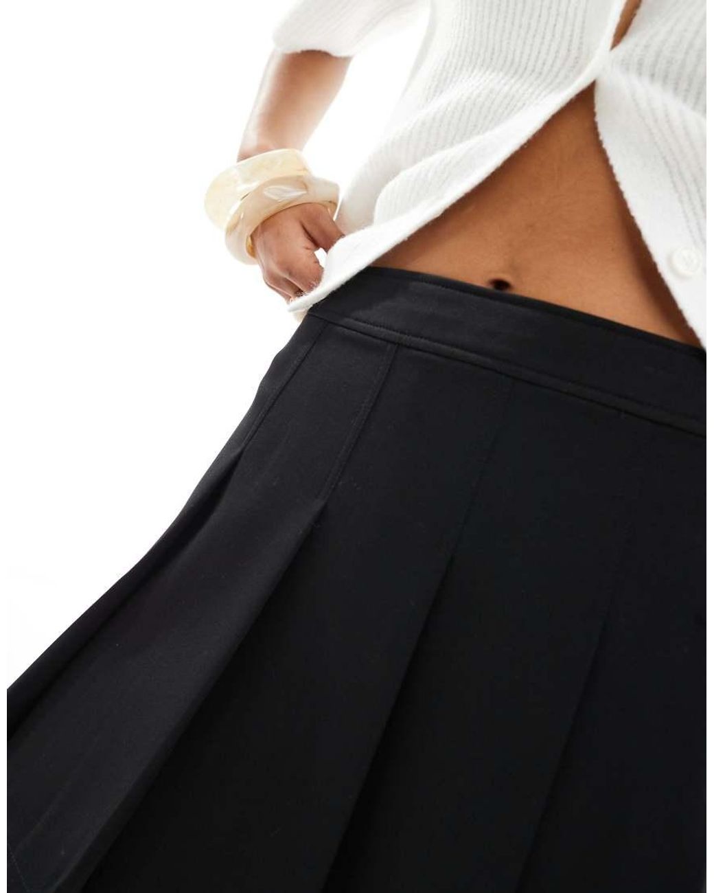 New Look White Box Pleat Mini Skirt