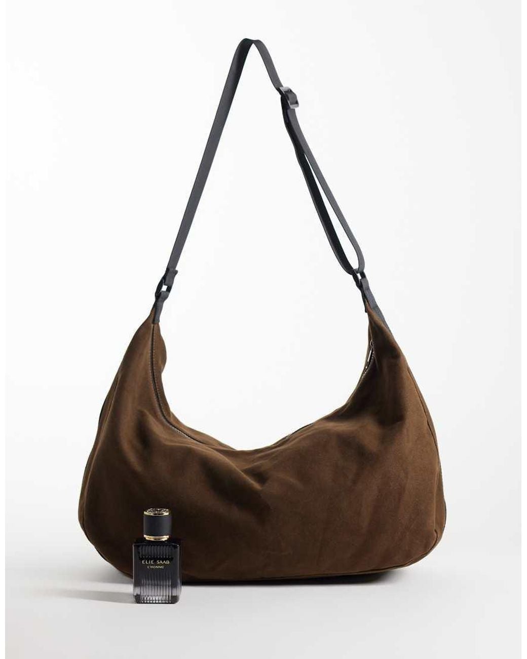 ASOS Brown Canvas Crossbody Bag for men
