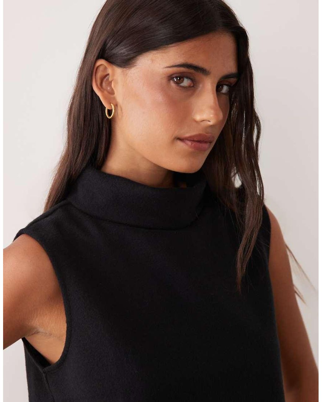 Jdy Black Knitted Sleeveless High Neck Top Co-ord