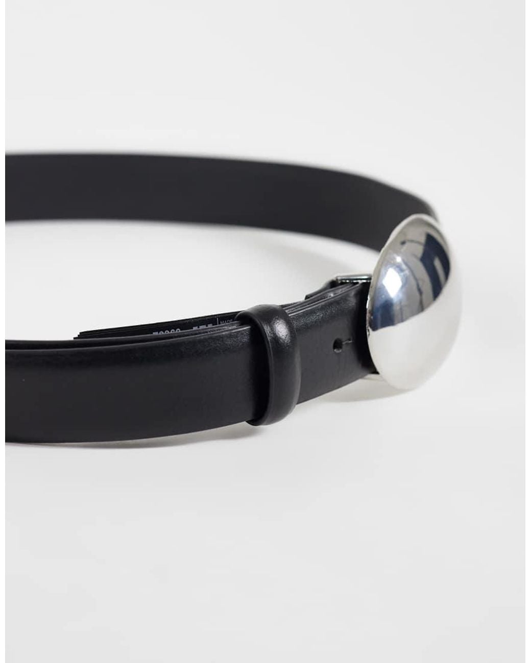 Mango White Belt With Oval Buckle