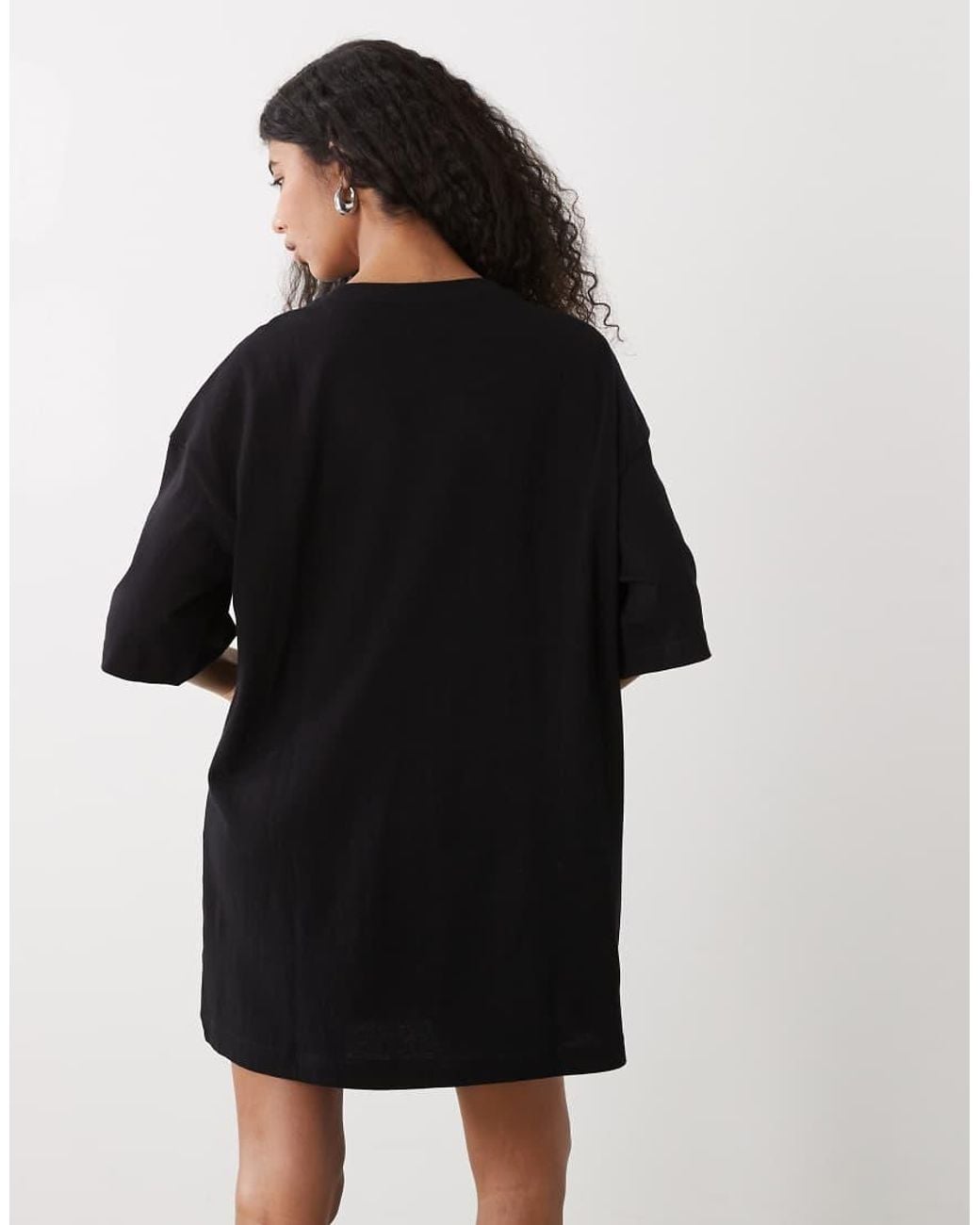 Weekday Black Oversized T-Shirt Dress