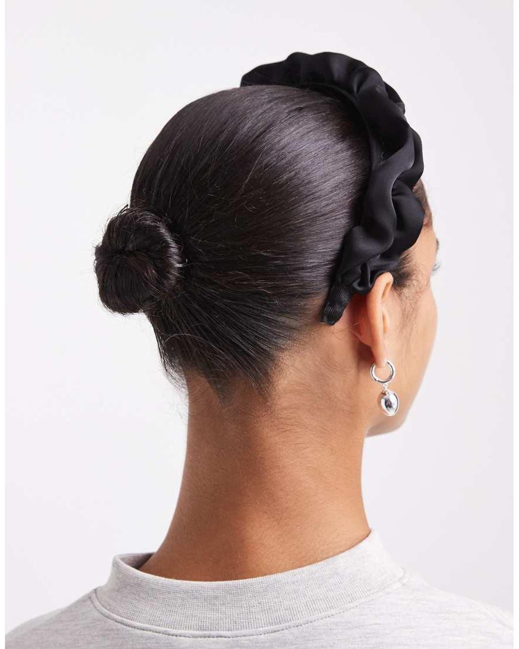 ONLY Black Satin Frill Headband