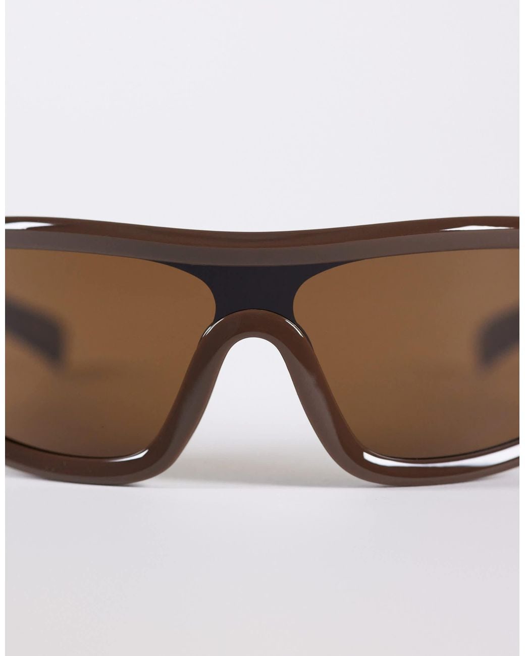 A.Kjærbede Brown Devon Wrap Shield Sunglasses