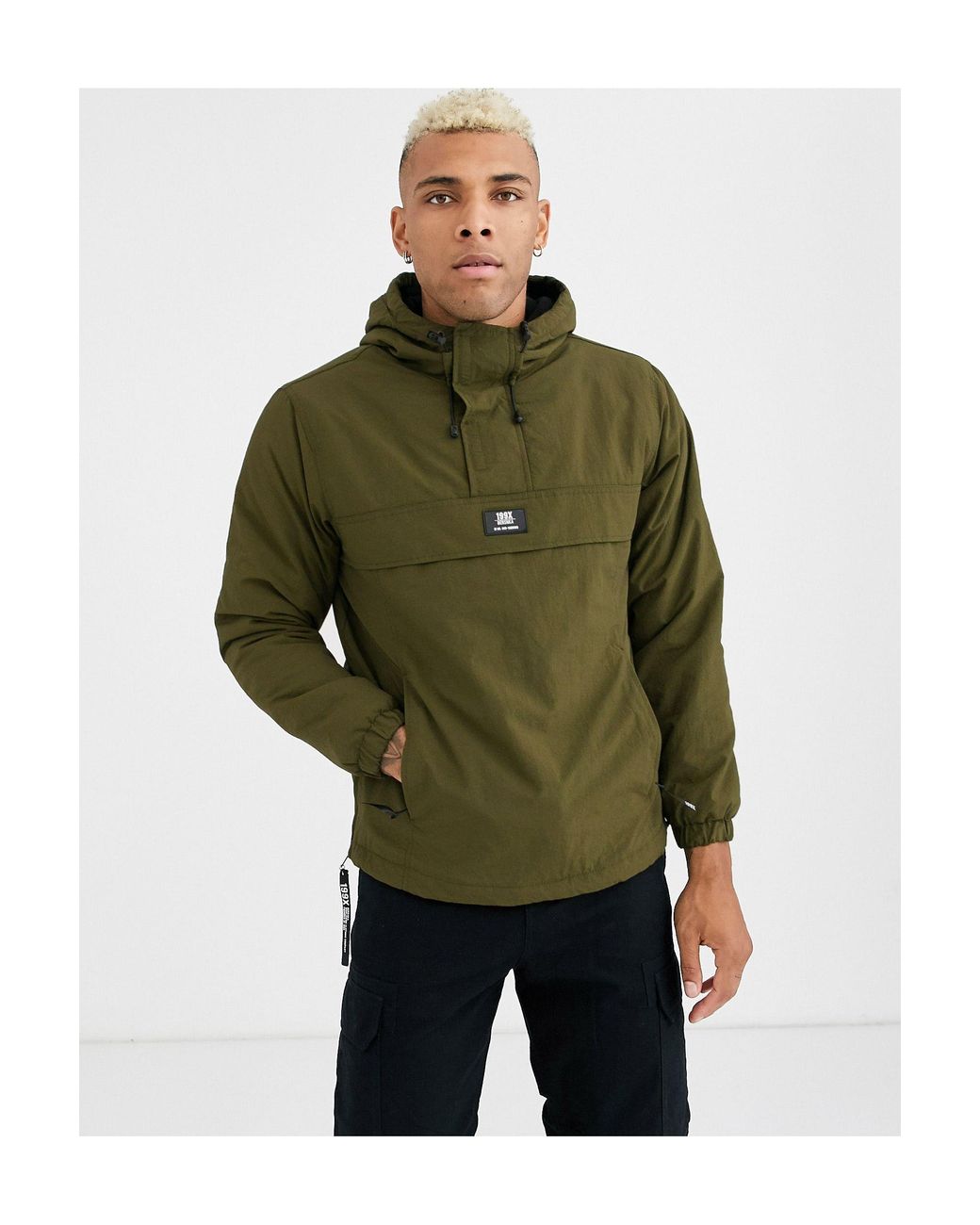 Bershka Overhead Jacket With Fleece Lining in Green for Men | Lyst