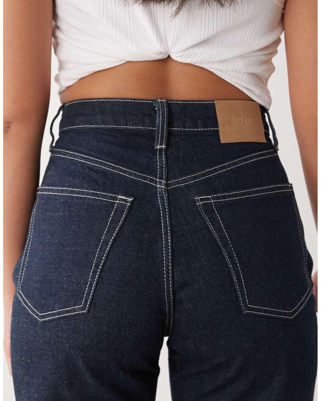 Weekday Blue Resolute High Waist Straight Leg Jeans