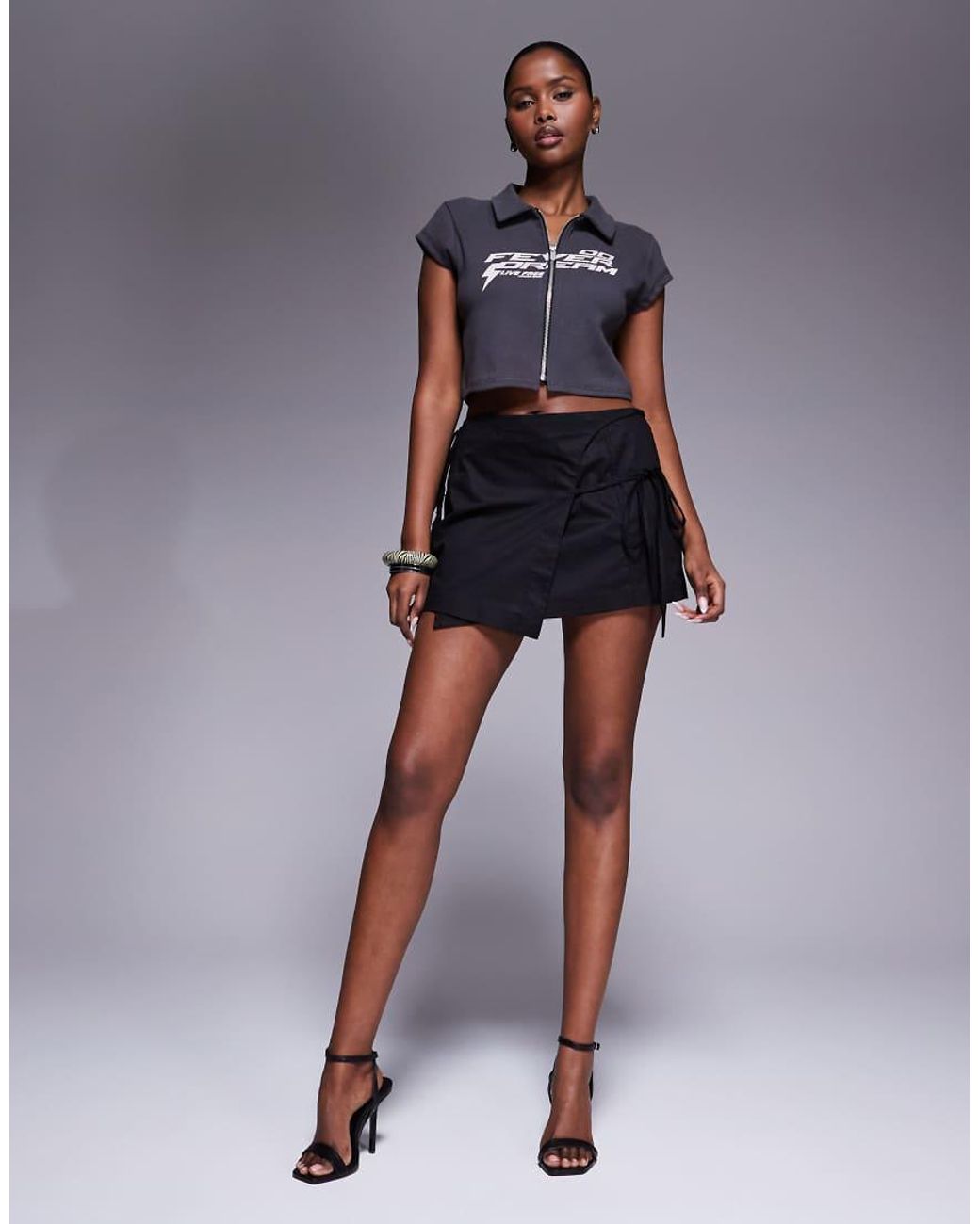 Abrand Jeans Blue Abrand Zip Up Polo Crop Top
