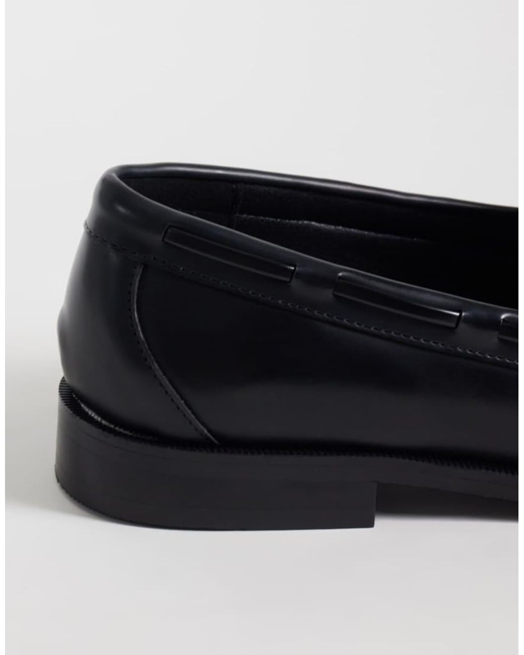 ASOS Black Loafers With Tassel And Lace Detailing for men