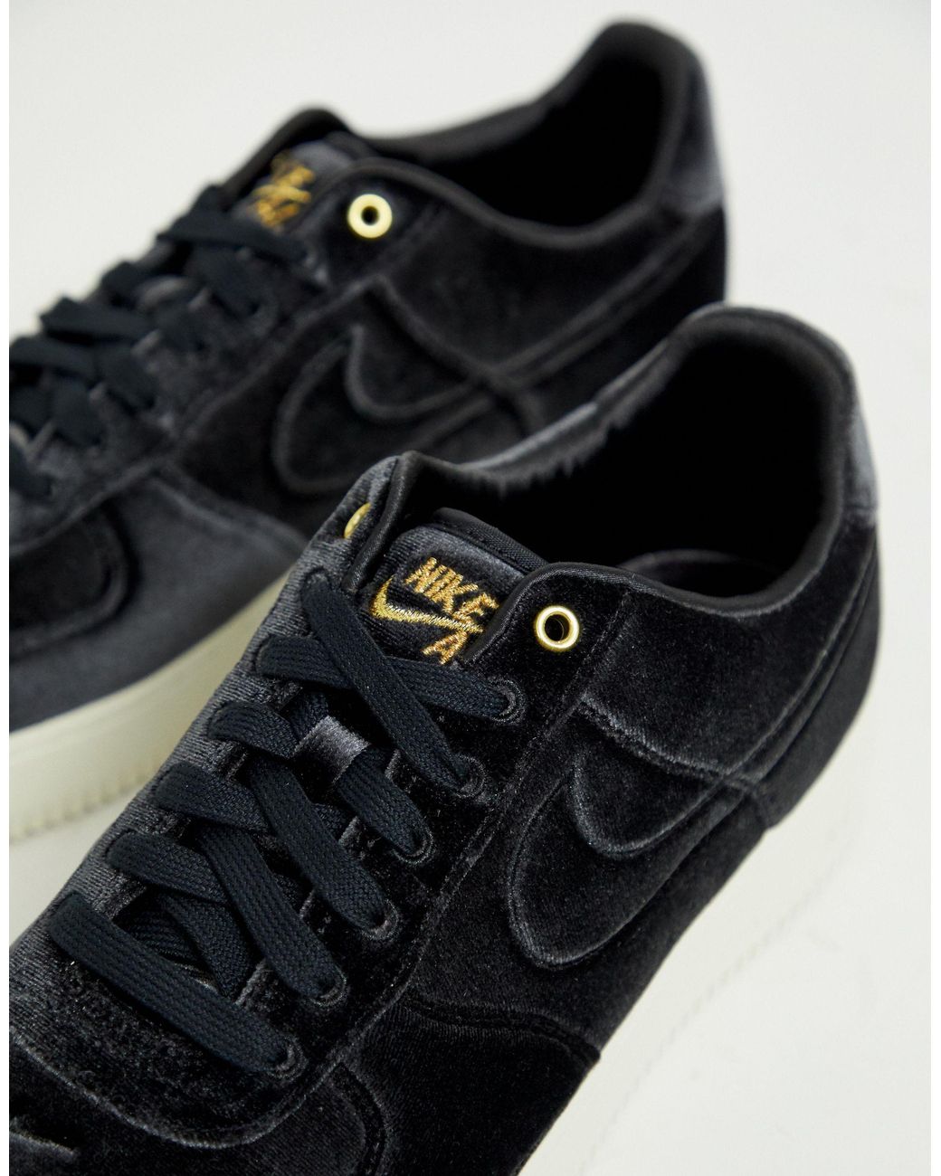 Nike Velvet Air Force 1 '07 Sneakers in Black for Men | Lyst