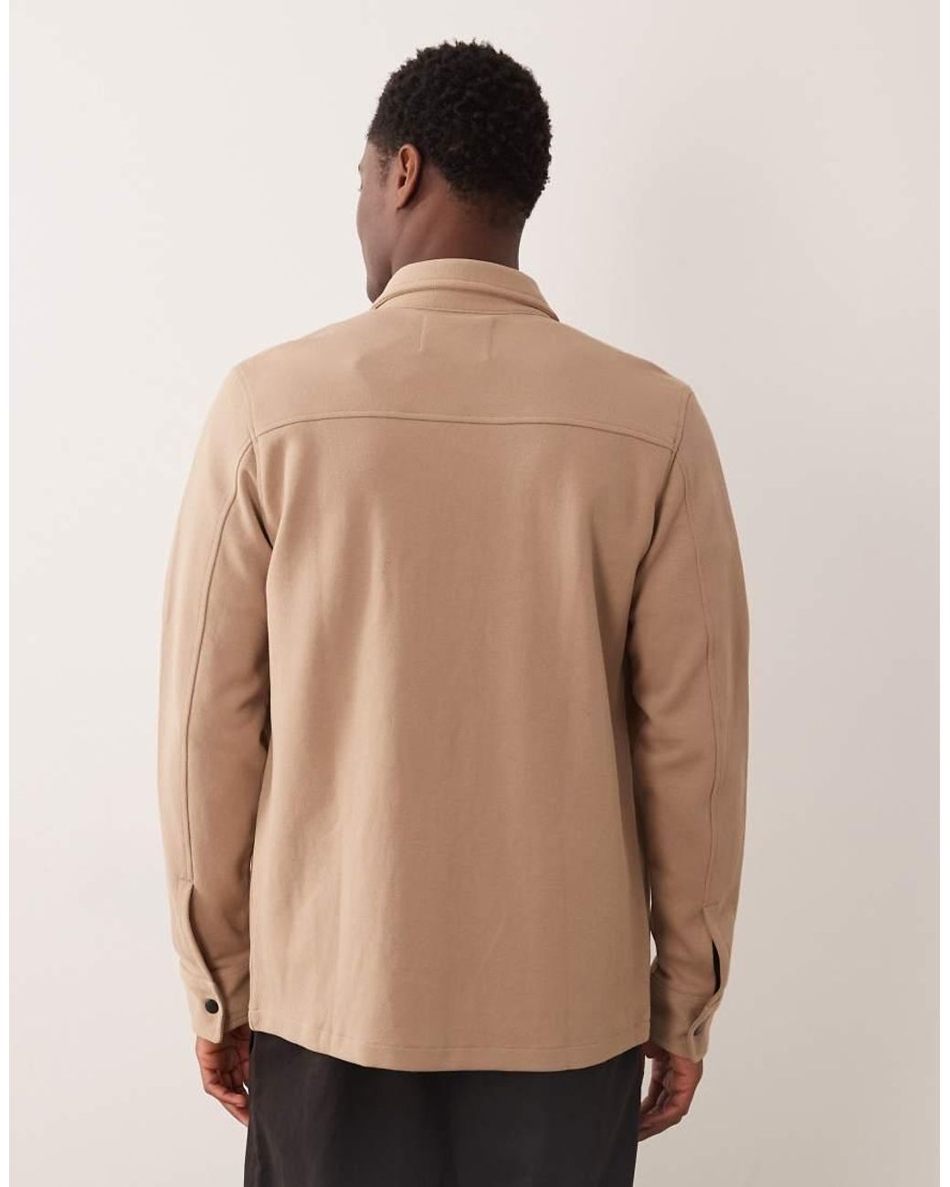 SELECTED Natural Sweat Shacket for men