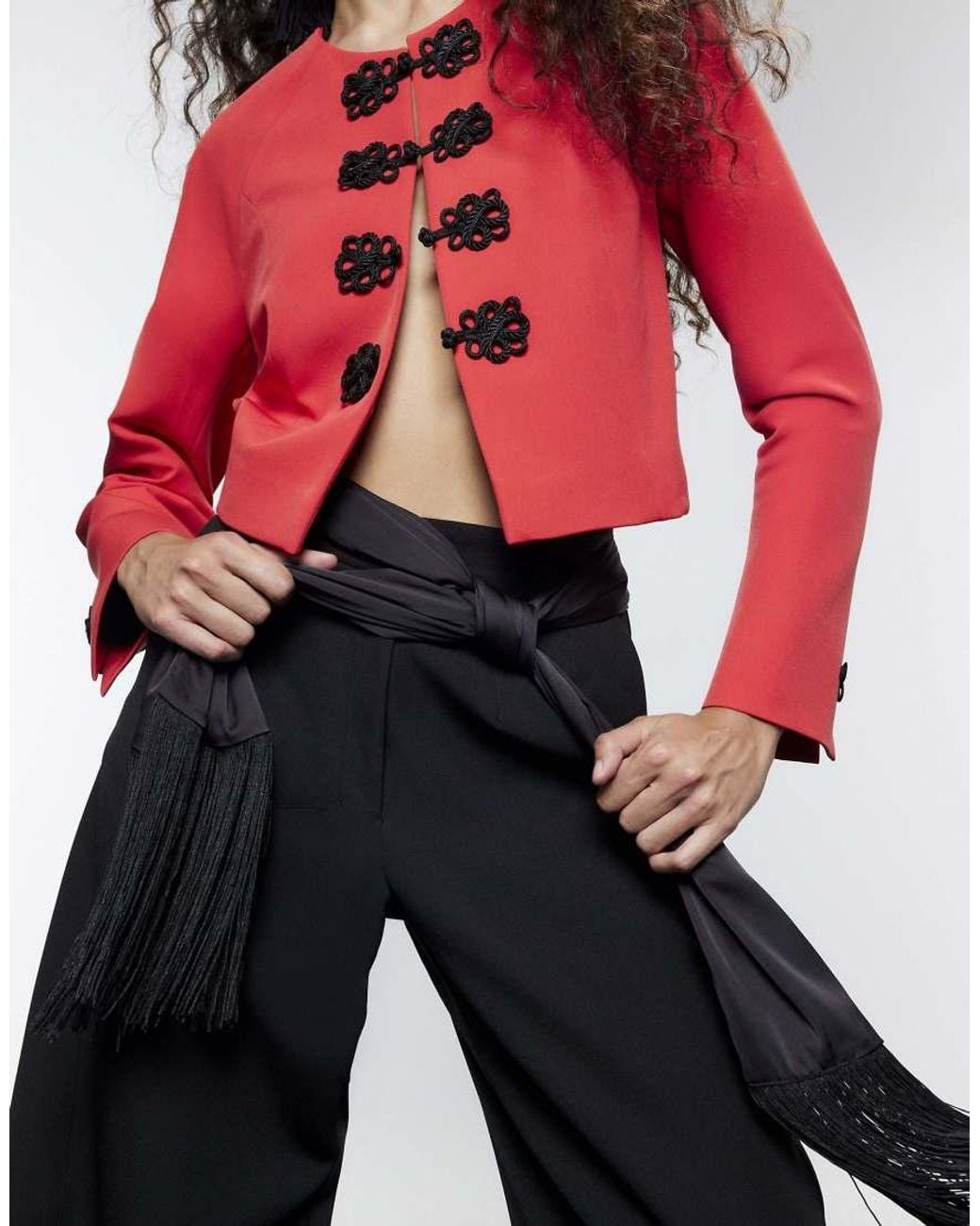 River Island Red Mandarin Trim Jacket