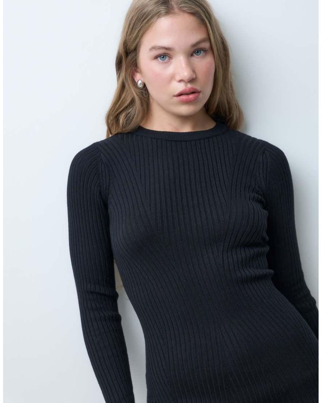 New Look Blue Knitted Midi Dress