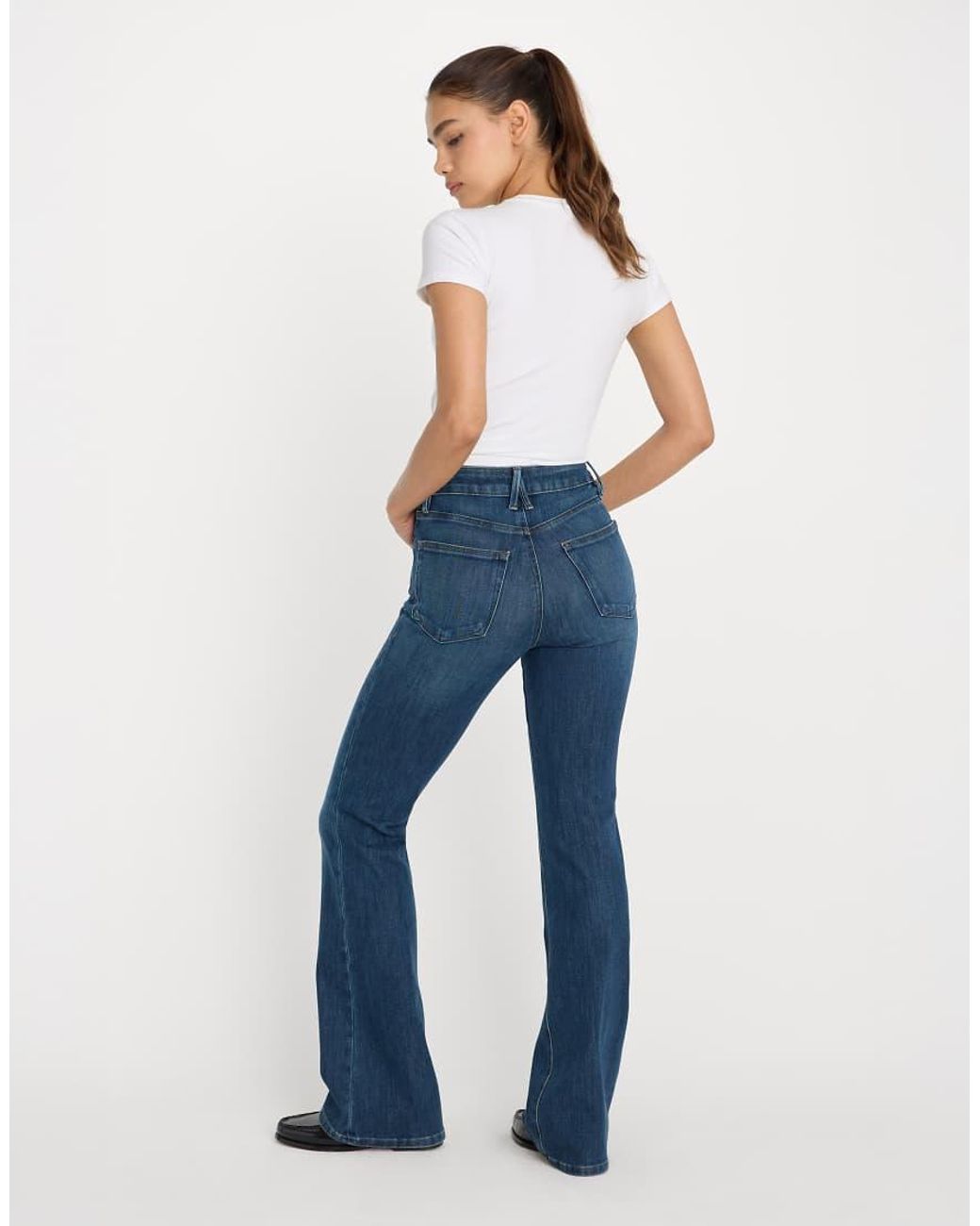 GOOD AMERICAN Blue Soft Tech Good Classic Bootcut Jeans