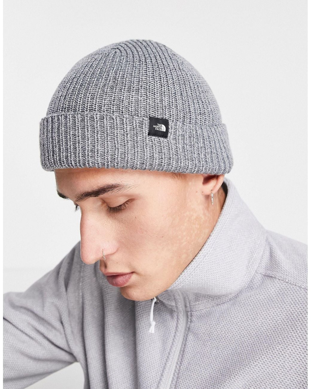 Synthetic Fisherman Beanie in Grey 