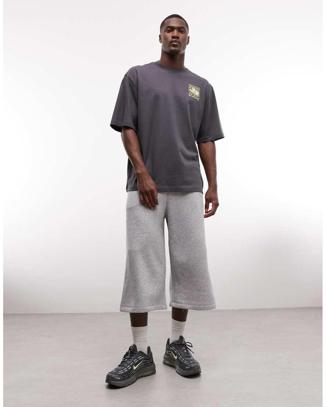 The North Face Gray Sun Backprint Oversized T-shirt for men