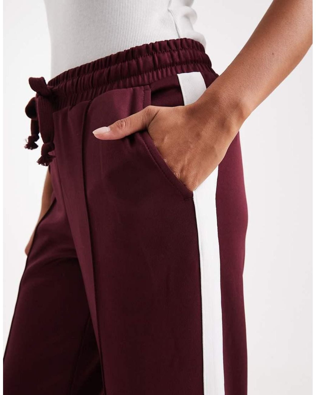 Noisy May Red Straight Leg Jersey Trouser