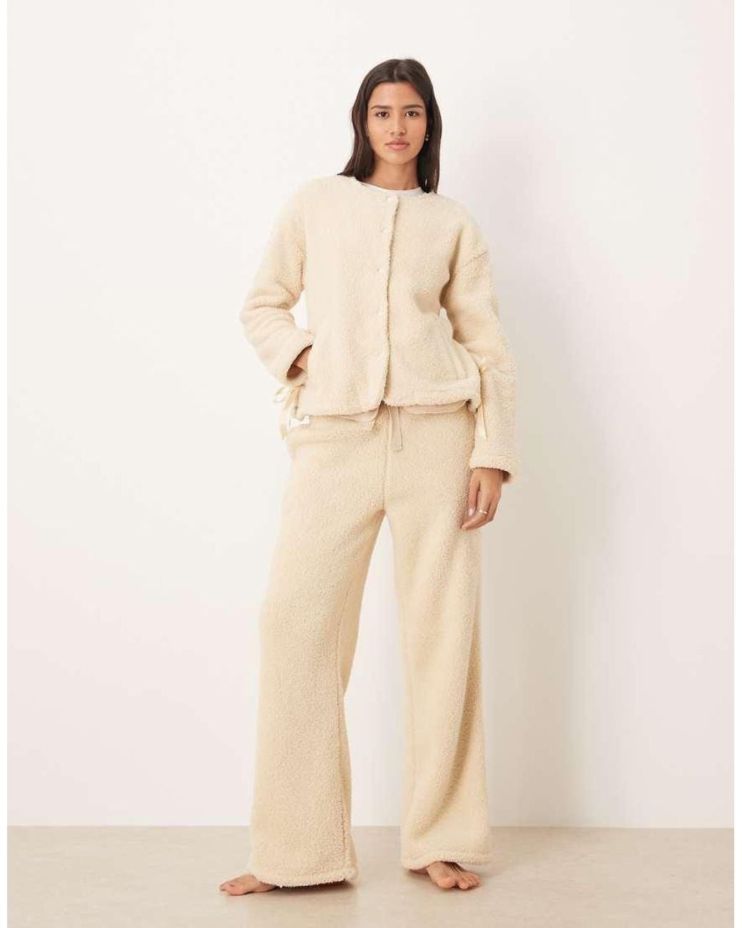 ASOS Natural Lounge Cuddle Fleece Jacket