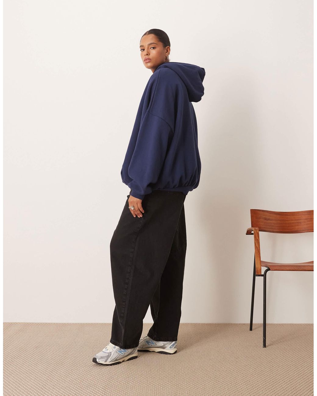 ARRANGE Blue Curve – hochwertiger, schwerer oversize-kapuzenpullover