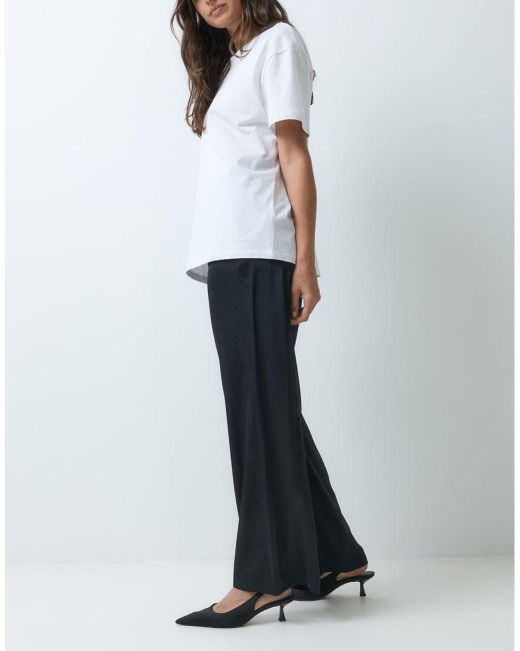 Abercrombie & Fitch Blue Satin High Rise Wide Leg Trouser Co-ord