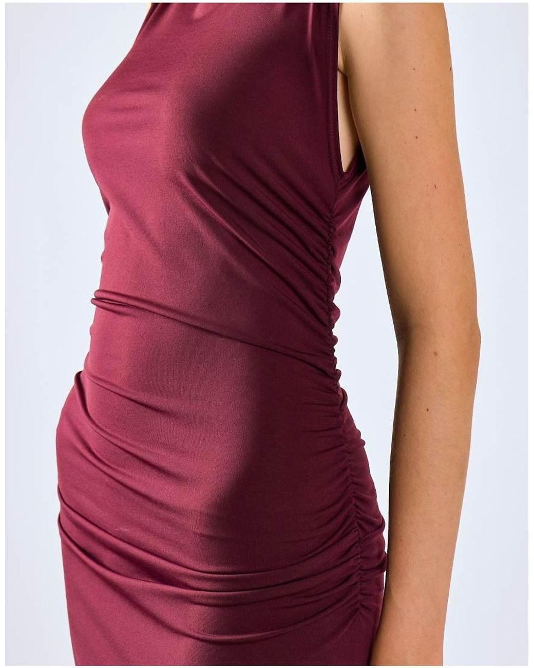 Glamorous Red Ruched Sleeveless Maxi Dress