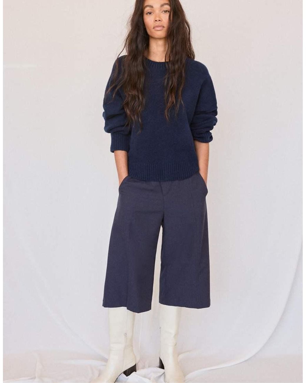 Stradivarius Blue Soft-Touch Basic Knit Jumper