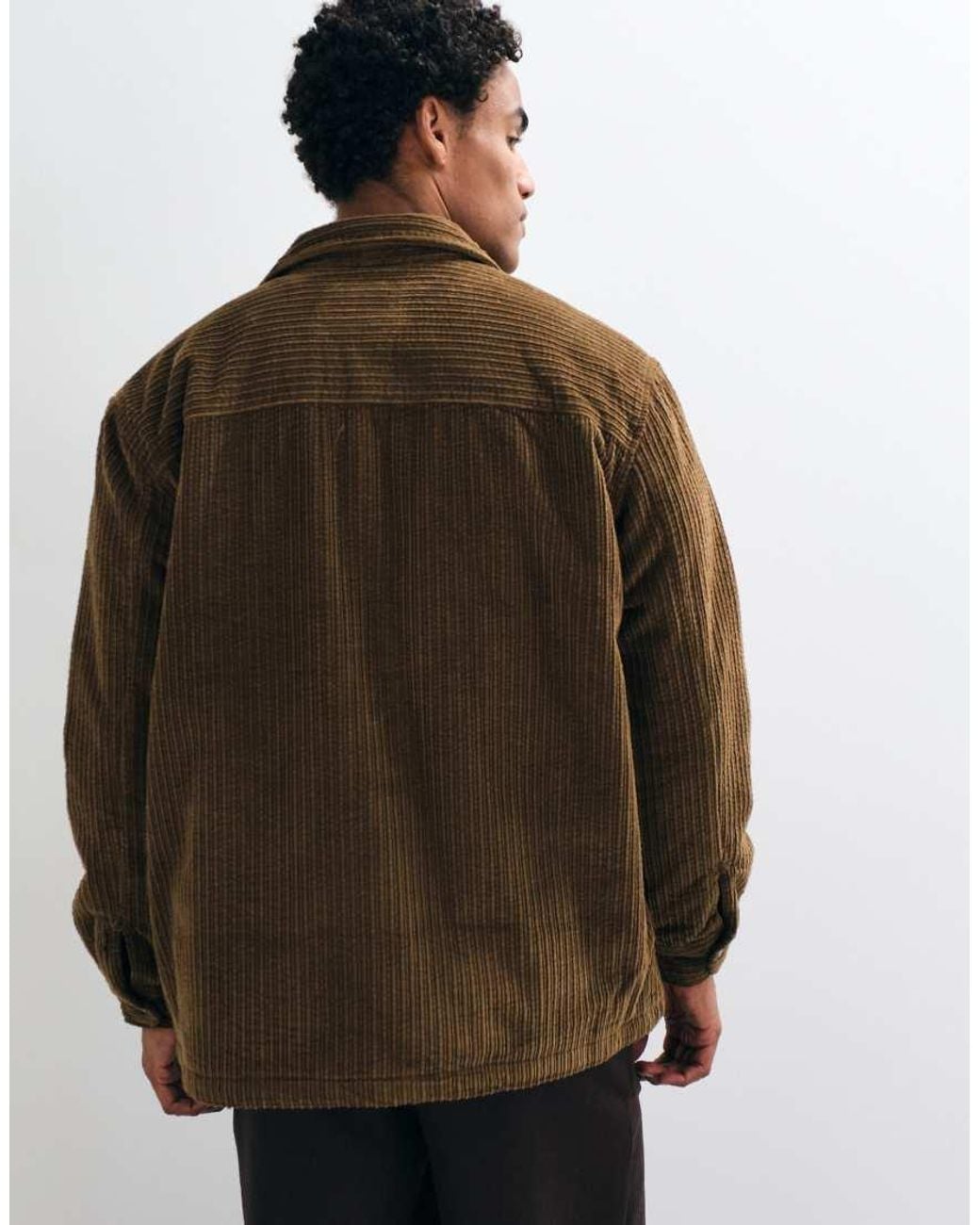 Lacoste Brown Padded Cord Overshirt for men