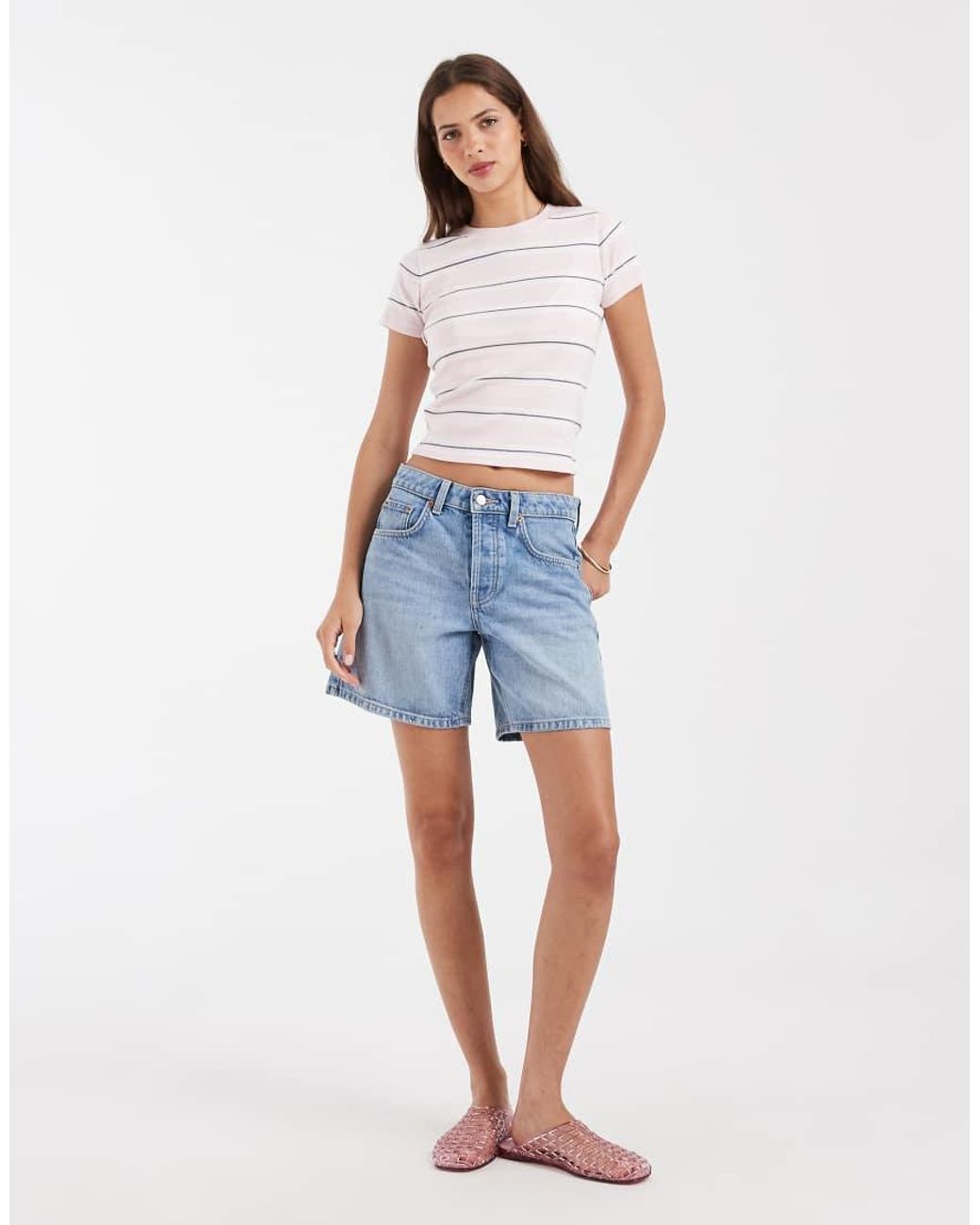 Hollister Blue Ribbed Baby Tee