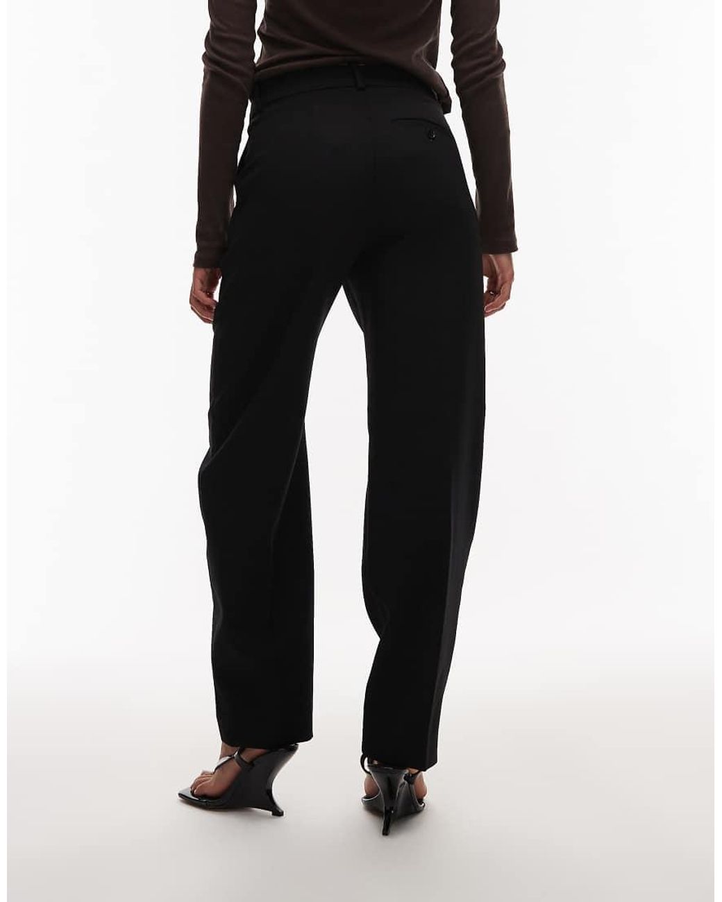 ARKET Black Wool Stretch Slim Cropped Trousers