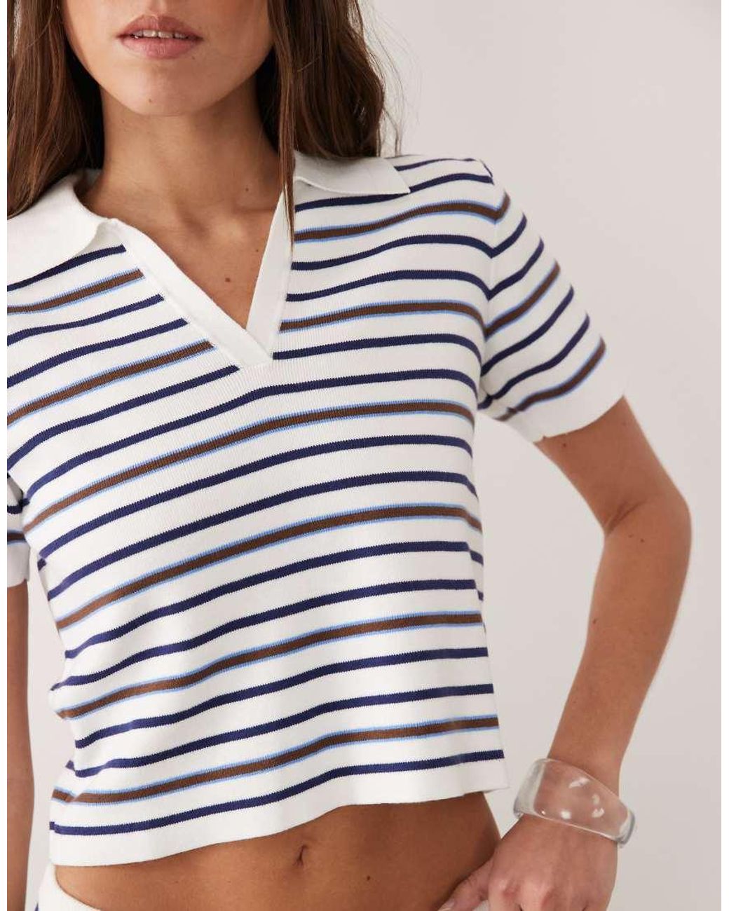 Rhythm Blue Romy Knit Short Sleeved Top Co-ord