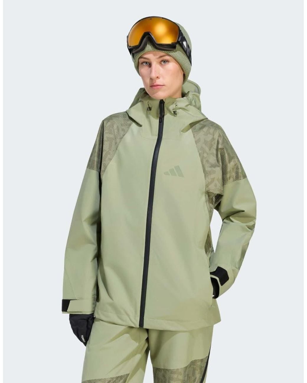 Adidas Originals Green Terrex Xperior Hybrid Primeknit Climaproof+ Jacket
