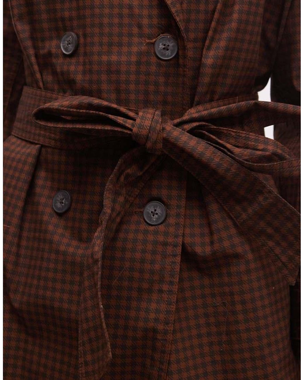 Monki Brown Longline Trench Coat