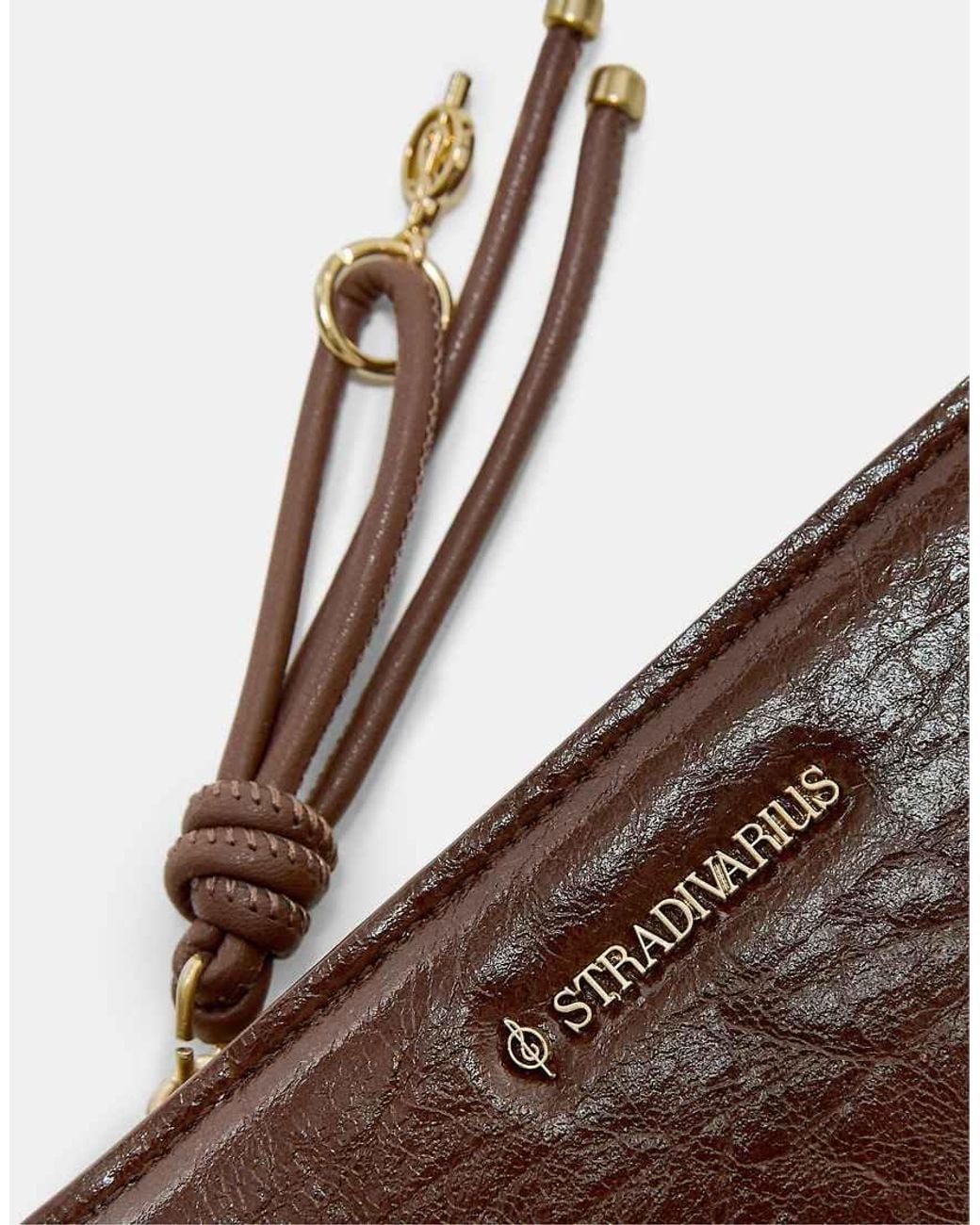 Stradivarius White Purse With Zip Pull Detail