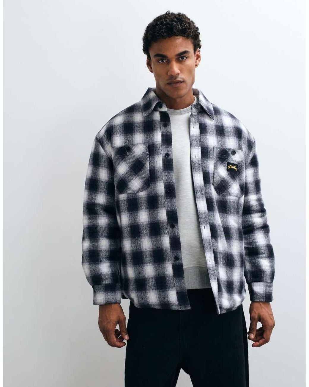 Stan Ray Blue Quilted Overshirt for men