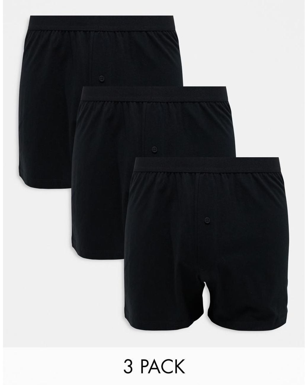 Pack De 3 Calzoncillos Bóxer Negros De ASOS de hombre de color Black
