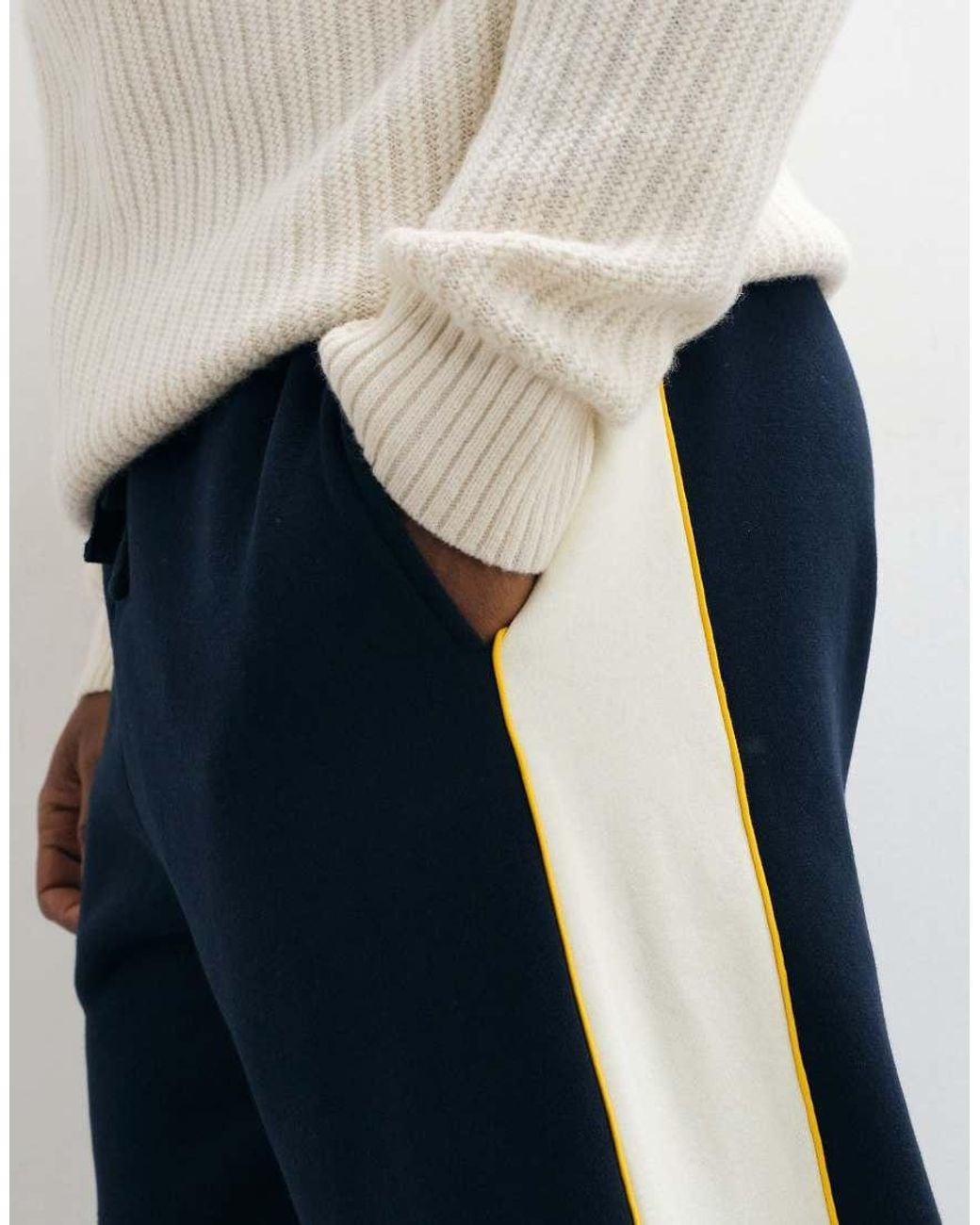 ASOS White Wide Leg jogger With Cut & Sew Piping for men