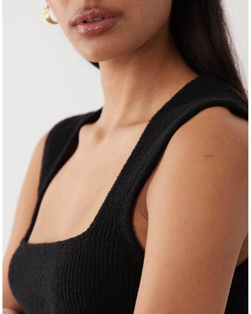 ASOS Brown Soft Square Textured Cami