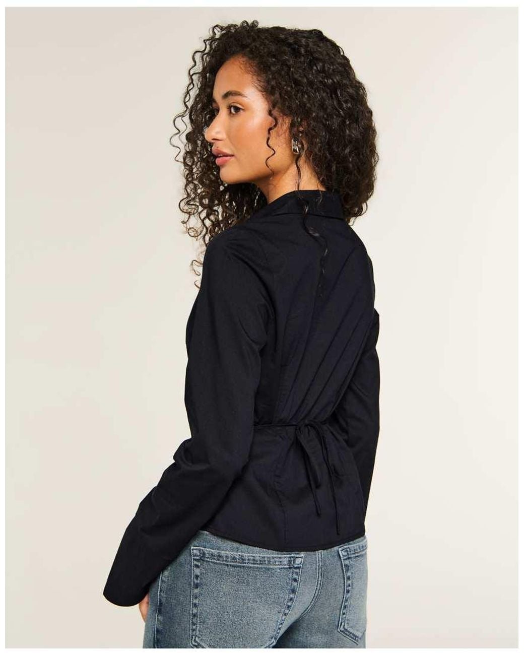 Hollister Blue Ciara Bell Sleeve Shirt