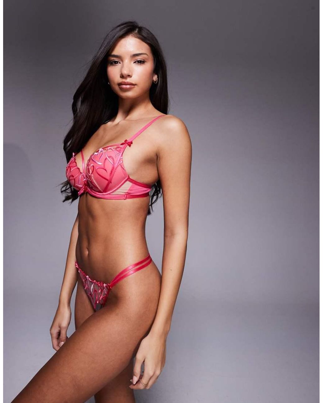 Ann Summers Red Love Struck Padded Plunge Bra