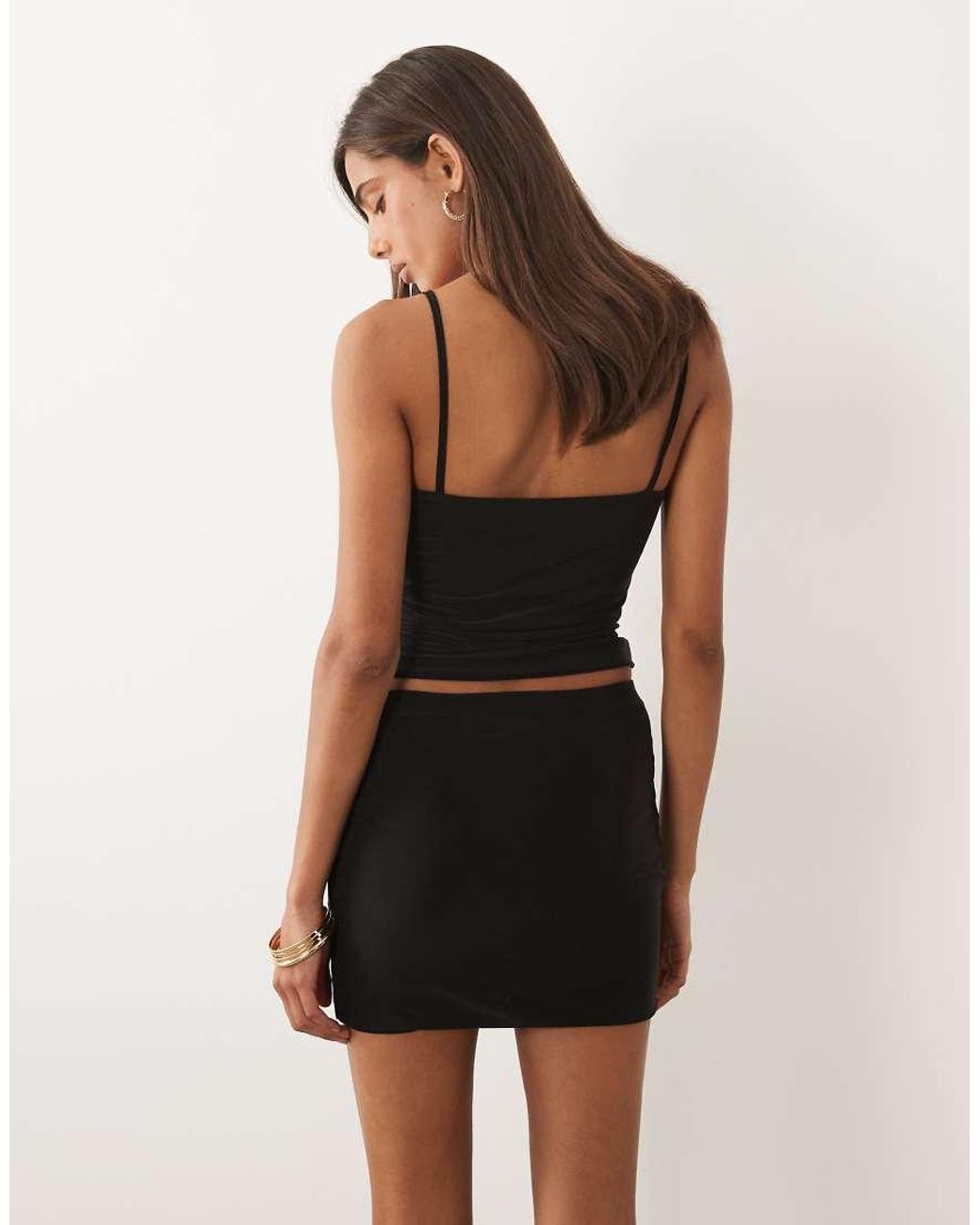 Missy Empire Natural Double Sculpted Slinky Mini Skirt Co-Ord