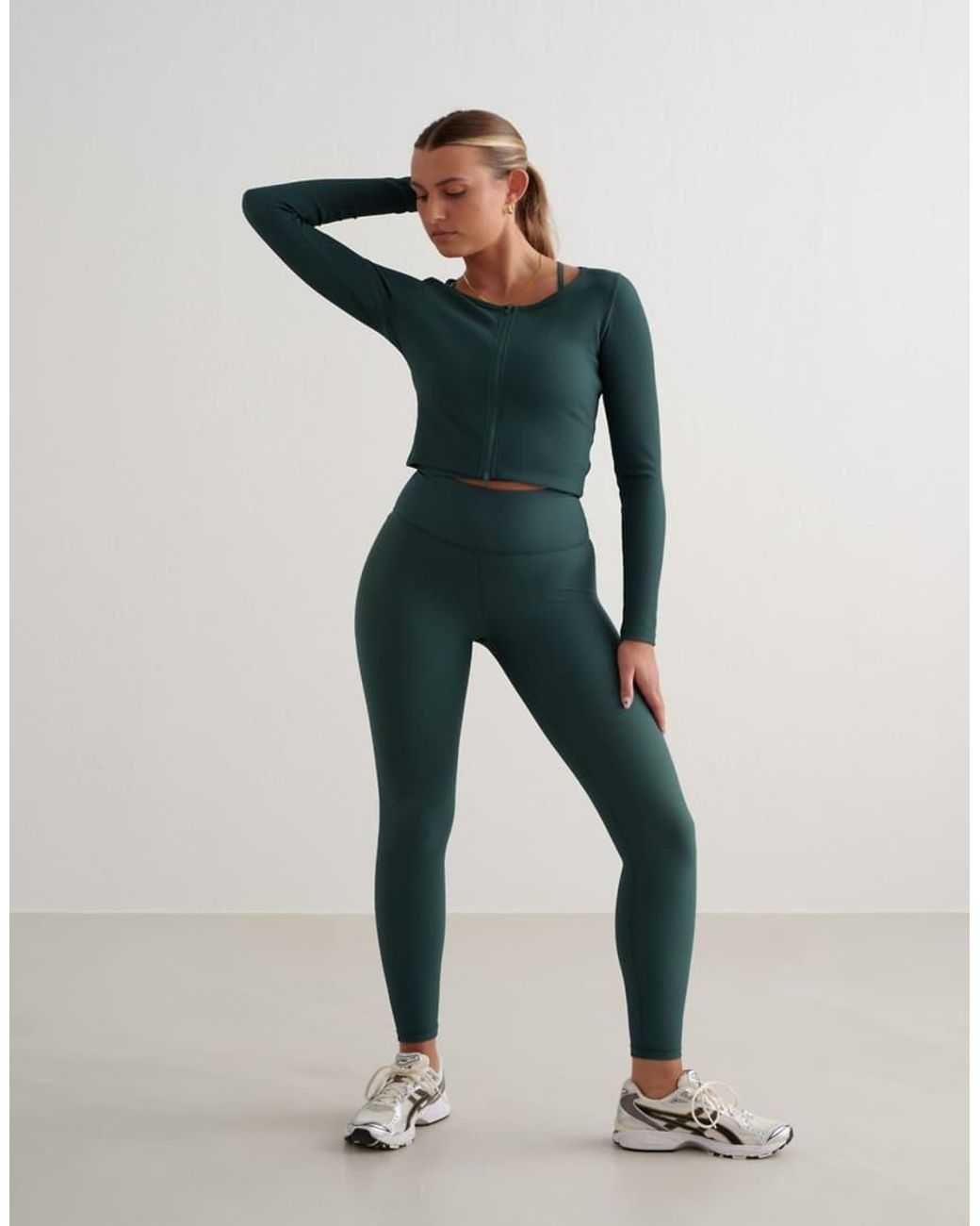 Aim'n Green Deep Emerald Ribbed Performance Zipped Cardigan