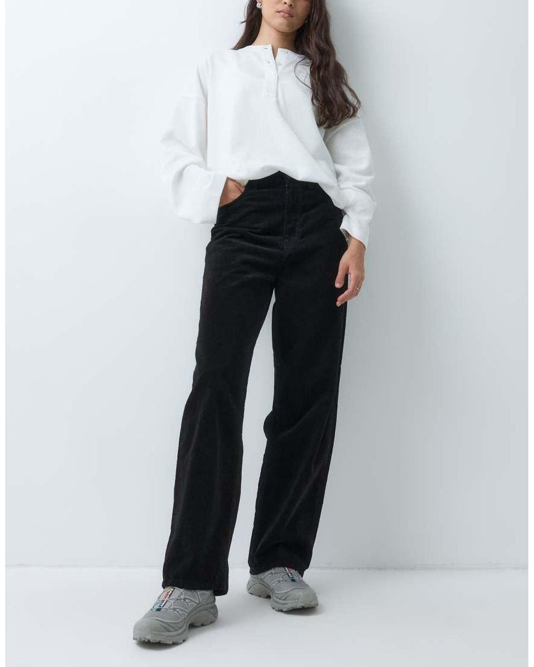 Carhartt White Brandon Loose Fit Thin Corduroy Trousers