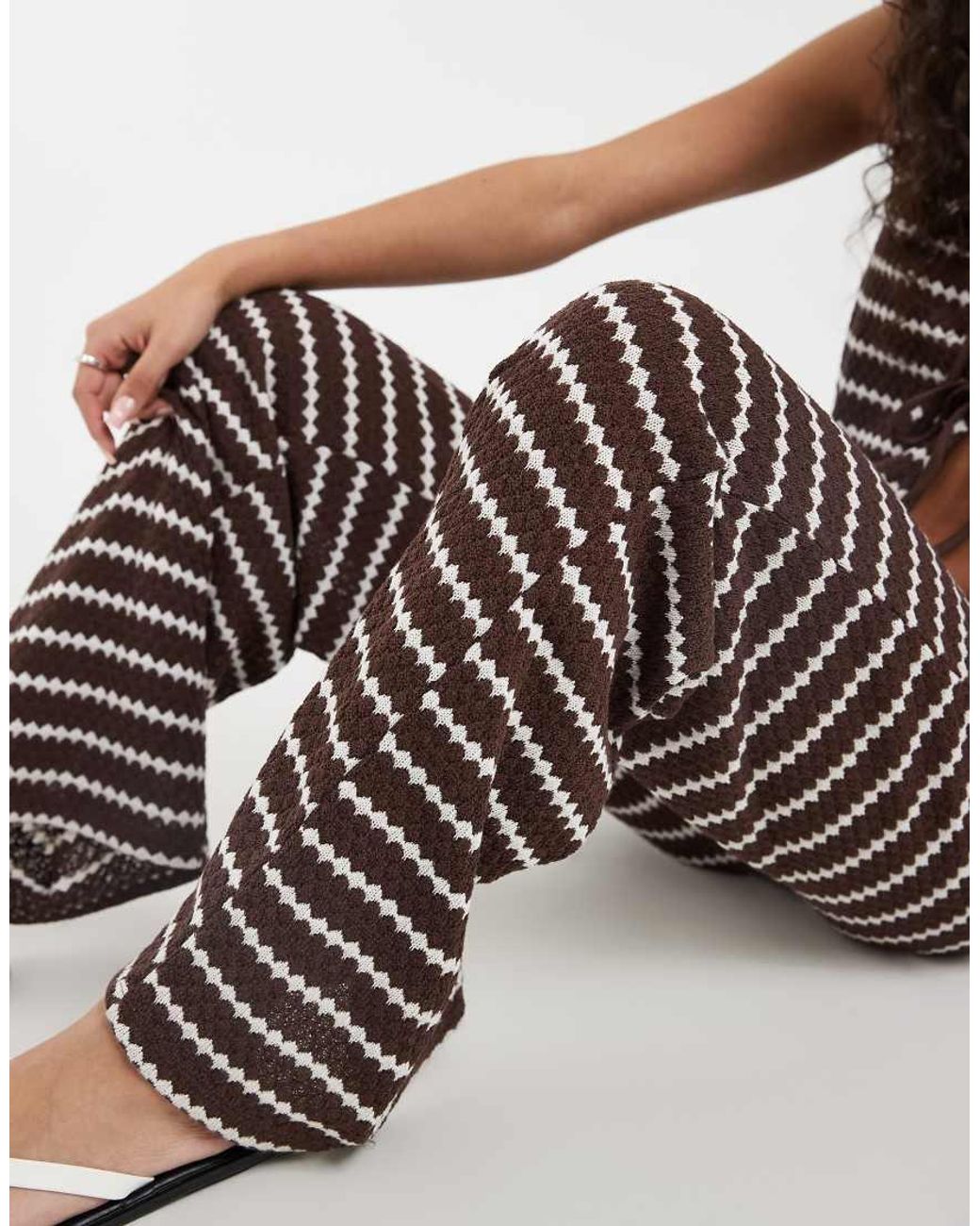 ONLY White Knit Wide Leg Trouser Co-ord