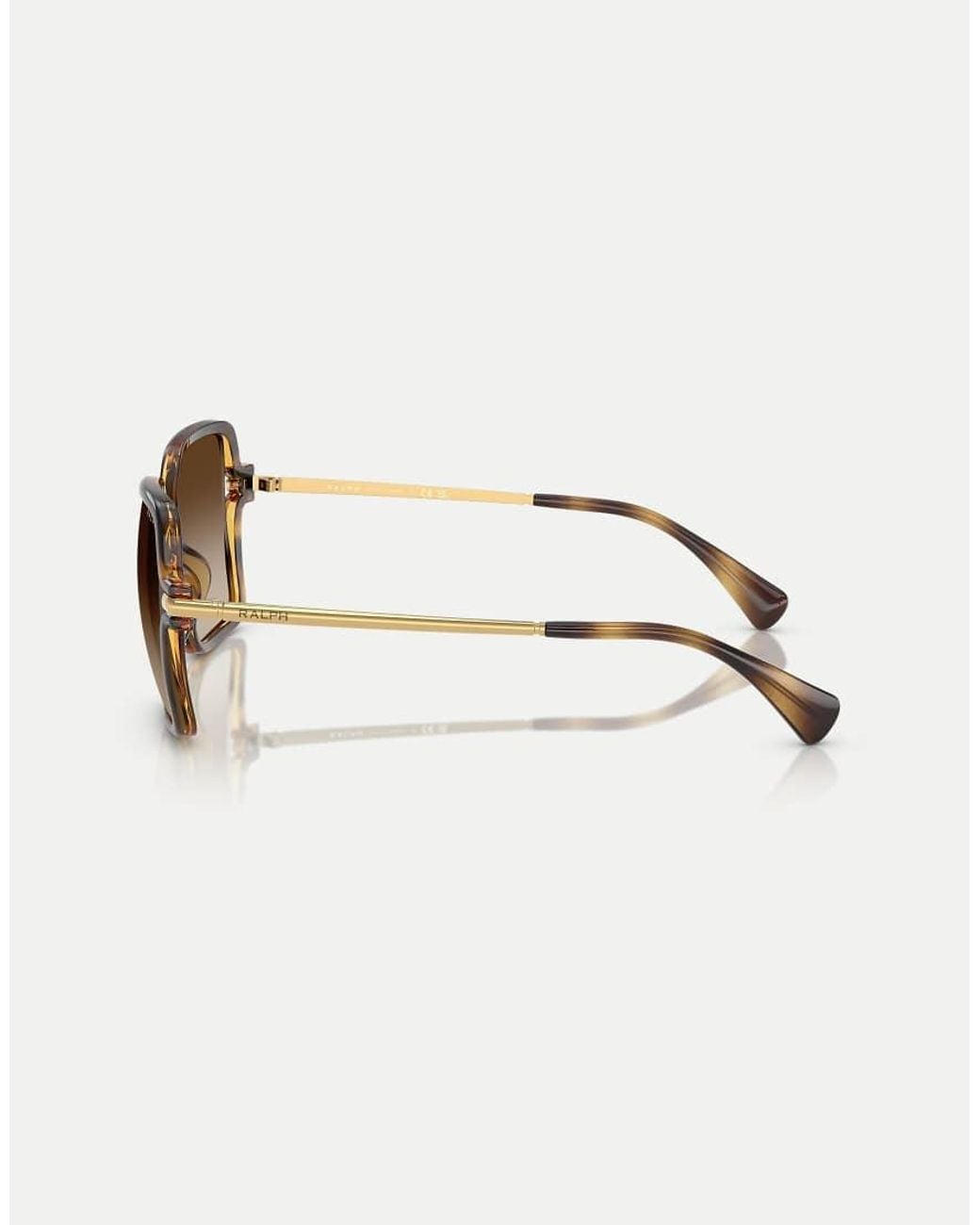 Ralph Brown Square Sunglasses With Lens