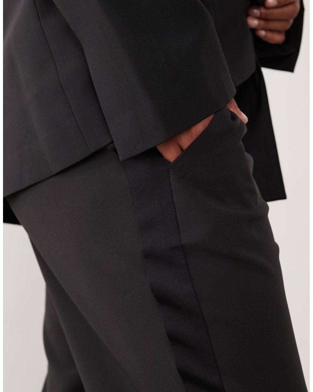 ASOS Black Curve Tailored Snatch Tux Flare Trousers
