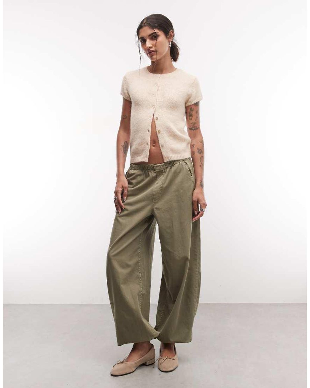 Monki Natural Exclusive Short Sleeve Knit Cardigan Top