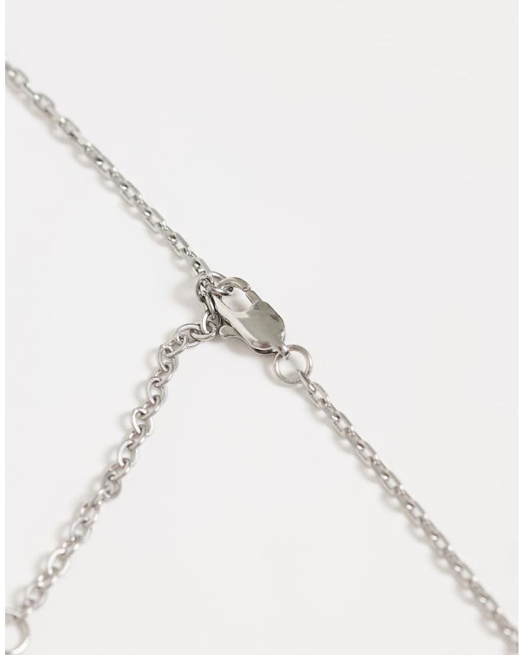ASOS White Waterproof Stainless Steel 2 Pack Lion And Sun Pendant Necklace for men