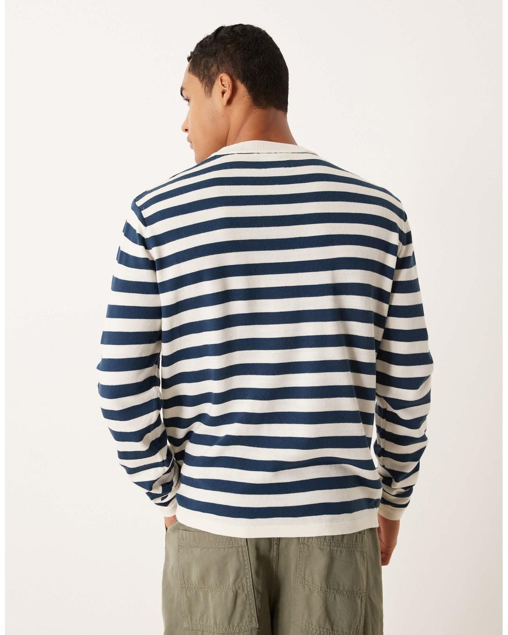 ASOS Blue Relaxed Knit Long Sleeve Crew Neck T-shirt for men