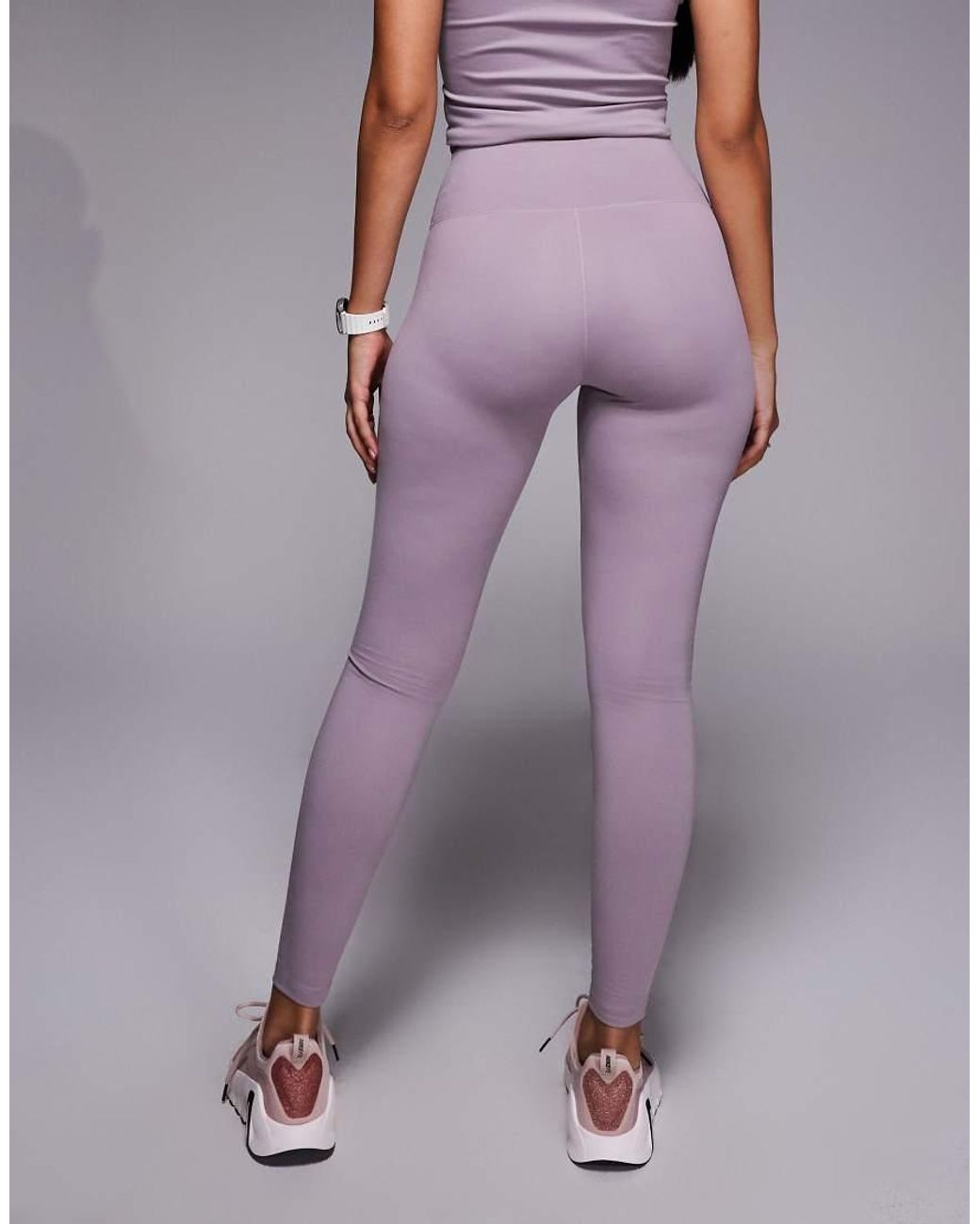 Nike Purple Nike One Training Dri-fit Seamless Front High Waisted leggings